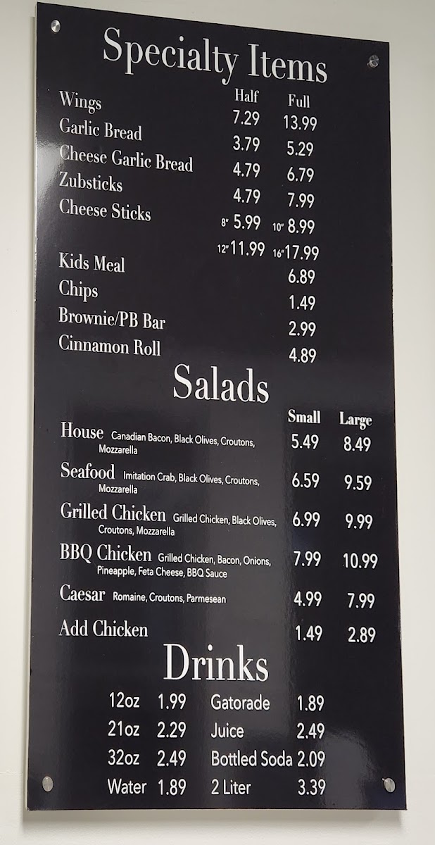 Zubs Pizza & Subs Menu - Image 2